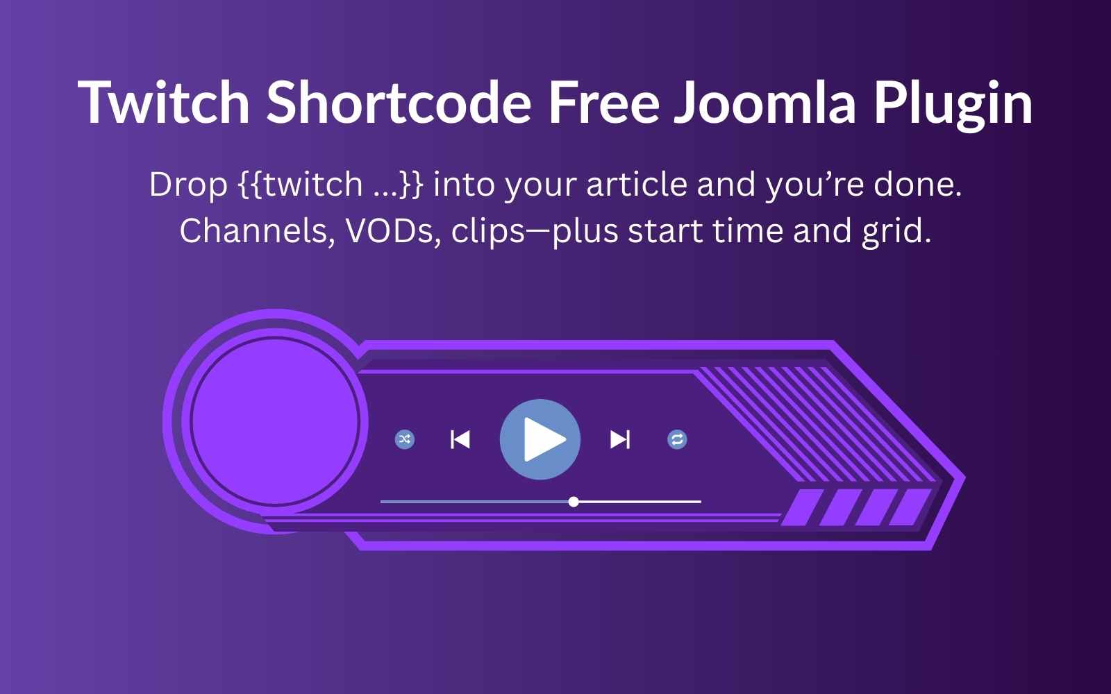 Twitch Shortcode — Free Joomla Plugin